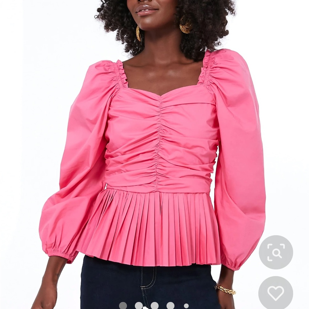 Hyacinth house pleated top hot pink xl